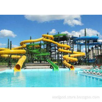 Fiberglass Spiral Tube Water Slide With Closed Slide / Open